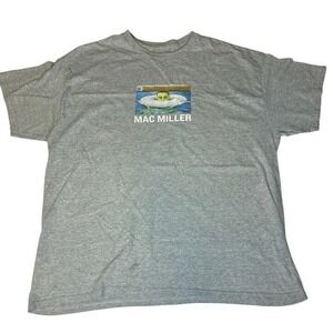 Product By Mac Miller T-Shirt Unisex Rare XL Cotton Hiphop Streetwear Gray Music